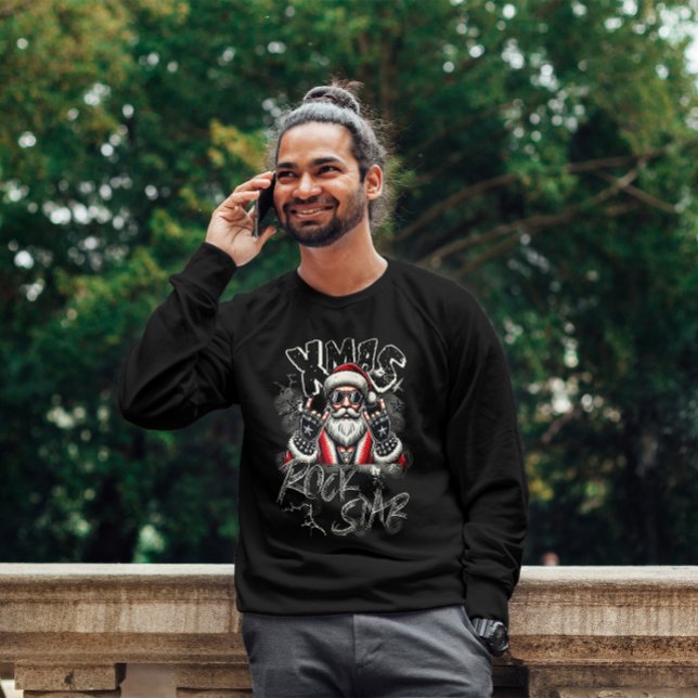 Men's Basic T - Shirt Santa Claus Rock Star T - Sh (Von Creator hochgeladen)