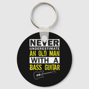 Mens Bass Player Musician Geschenk Vater Großvater Schlüsselanhänger