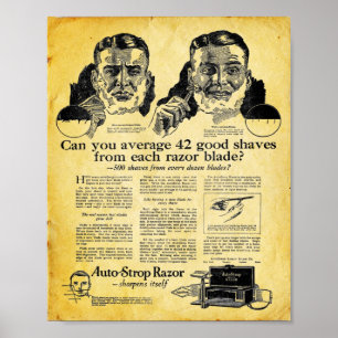 Mens Bathroom Print - Auto Strop Razor Poster