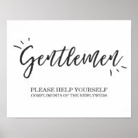 Mens Bathroom Wedding Sign Gentlemen signieren Ele