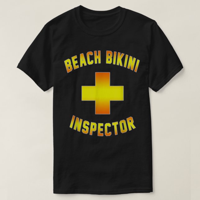 Mens Beach Bikini Inspector Hot Swimming Pool Ocea T-Shirt (Design vorne)