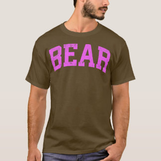 Mens Bear Delaware DE Vintag Athletic Sports Pink T-Shirt
