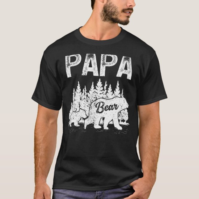 Mens Bear Retro Style Family Match Papa Bär F T-Shirt (Vorderseite)