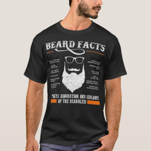 Mens Beard Facts Funny Barber Bearded Mustache Ma T-Shirt