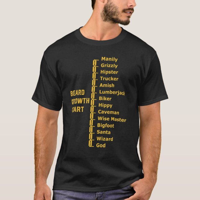 Mens Beard Length Chart Beard Messgerät Funny T-Shirt (Vorderseite)