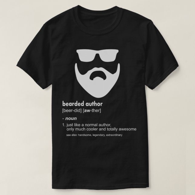 Mens Bearded Author  Funny Beard Writing Writer Gi T-Shirt (Design vorne)