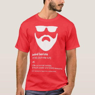 Mens Bearded Barista Funny Barista Bart Bar T-Shirt