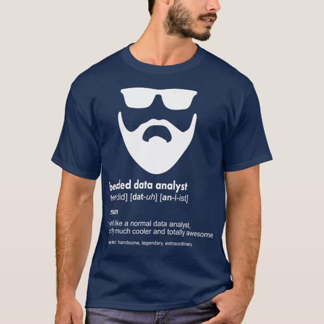 Mens Bearded Data Analyst Funny Data Scientist T-Shirt (Vorderseite)