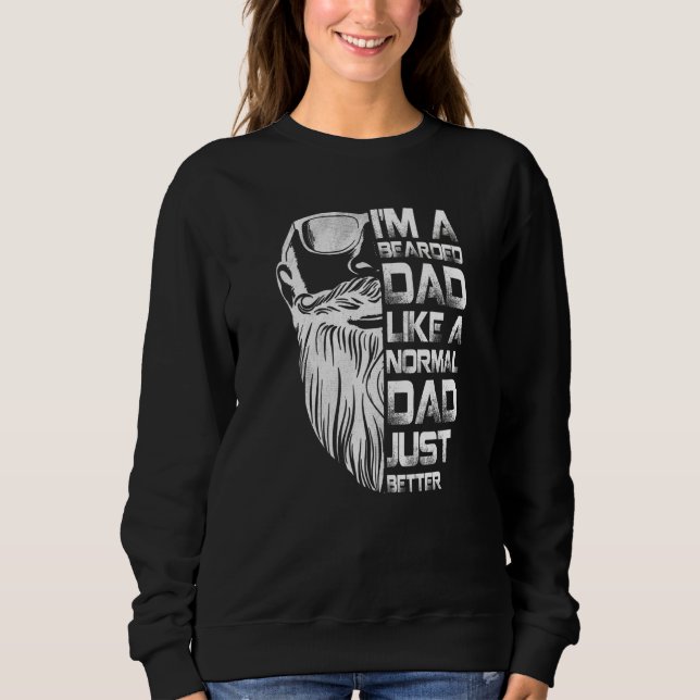 Mens Bearded Vater Beard Spaß Vatertag Sweatshirt (Vorderseite)
