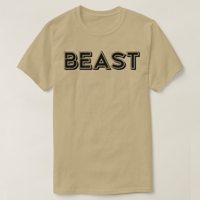 Mens BEAST Gym Fitness Workout Bodybuilding Motiva T-Shirt (Design vorne)