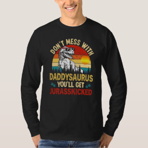 Mens bedrückte Daddy Dinosaur Rex Saurus Vaters T-Shirt