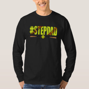 Mens bedrückte Softball Stepdad Softball Fathers T-Shirt