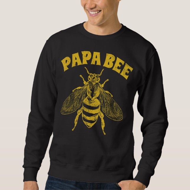 Mens Bee Beekeeper Behalte Papa Bee Vatertag Sweatshirt (Vorderseite)