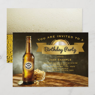 Mens Beer Birthday Party Einladungen