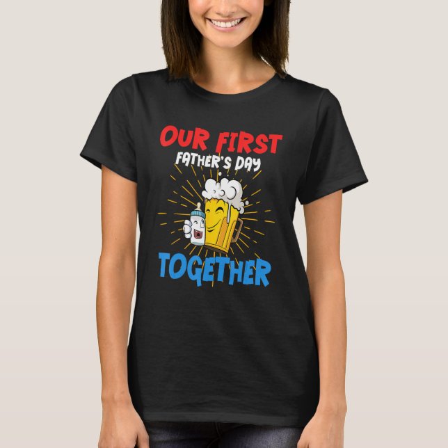 Mens Beer Feeding Bottle First Father s Day T-Shirt (Vorderseite)