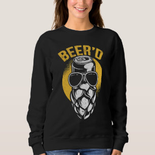 Mens Beerd Bearded Bier Drinker Alkohol Dose Biene Sweatshirt