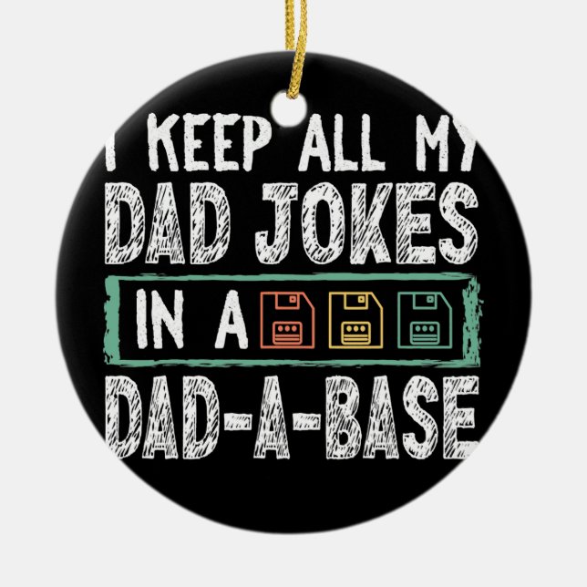 Mens Behielt ich alle meine Vater Witze in einem V Keramik Ornament (Vorne)