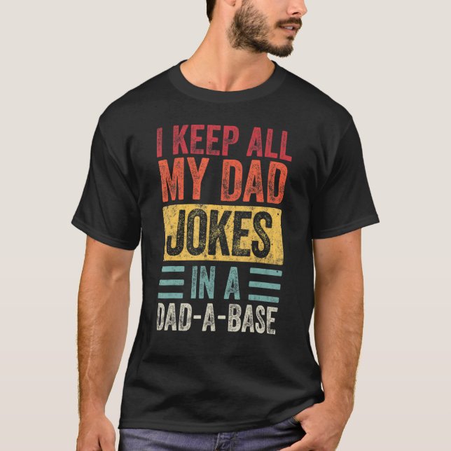 Mens Behielt ich alle meine Vater Witze in einem V T-Shirt (Vorderseite)
