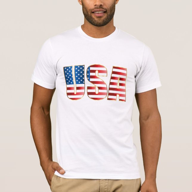 Mens Bella Leinwand T - Shirt-USA-Flagge T-Shirt (Vorderseite)