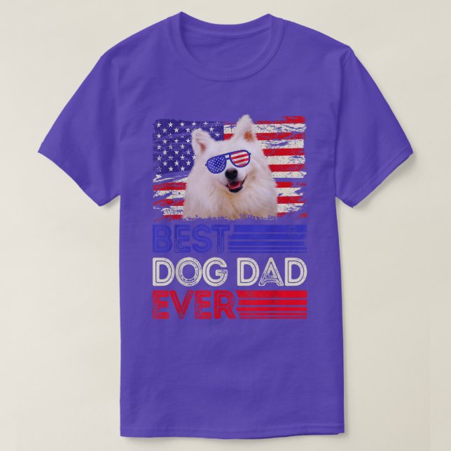 Mens Best American Eskimo Dad Ever American Flag P T-Shirt (Design vorne)
