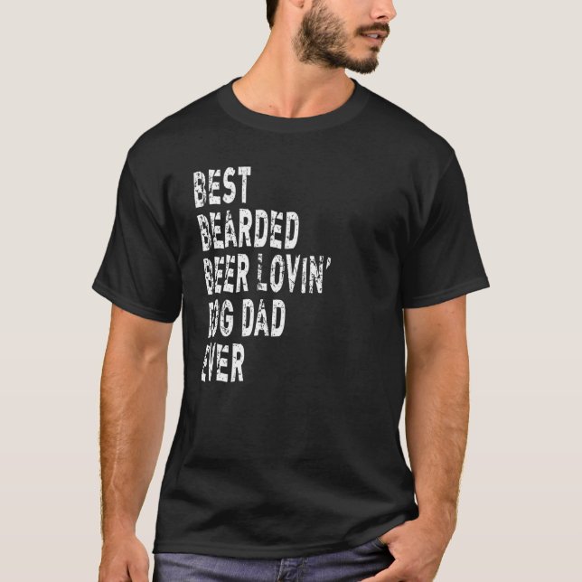 Mens Best Bartded Biere Lovin' Dog Vater Ever Beer T-Shirt (Vorderseite)