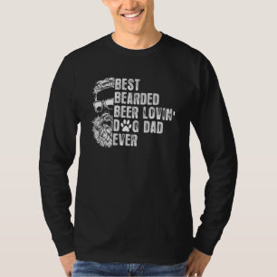 Mens Best Bartded Biere Lovin Dog Vater Hausbesitz T-Shirt