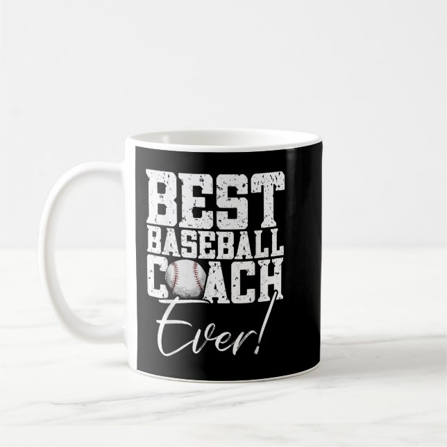 Mens Best Baseball Coach Ever- Baseball Kaffeetasse (Links)