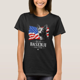 Mens Best Basenji Vater je amerikanischer Flaggenv T-Shirt