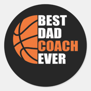 Mens Best Basketball Vater Coach je Vater Runder Aufkleber