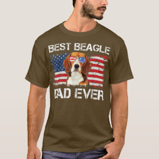 Mens Best Beagle Vater je American Flag Fathers Da T-Shirt