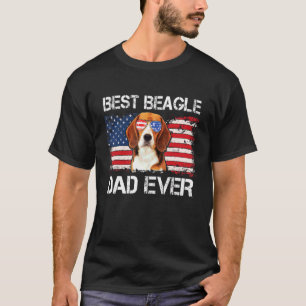 Mens Best Beagle Vater je American Flag Fathers Da T-Shirt