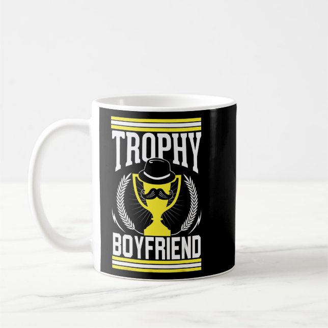 Mens Best Bearded Boyfriend Trophy Mustache 1 Kaffeetasse (Links)