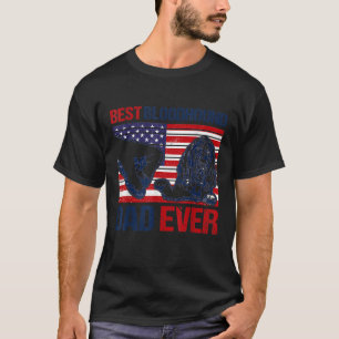 Mens Best Bloodhound Vater je amerikanische Flagge T-Shirt