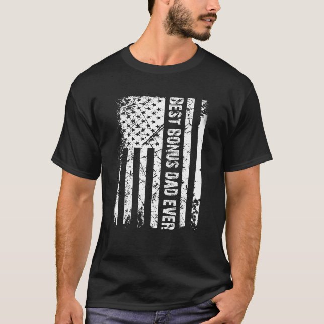 Mens Best Bonus Vater je American Flag Vater's Da T-Shirt (Vorderseite)