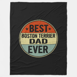 Mens Best Boston Terrier Dad Ever Retro Style Cool Fleecedecke