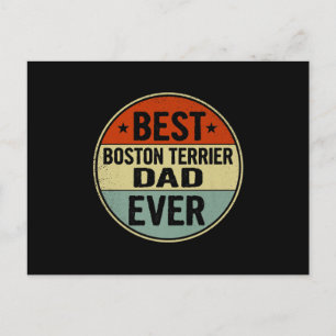 Mens Best Boston Terrier Dad Ever Retro Style Cool Postkarte