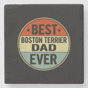 Mens Best Boston Terrier Dad Ever Retro Style Cool Steinuntersetzer
