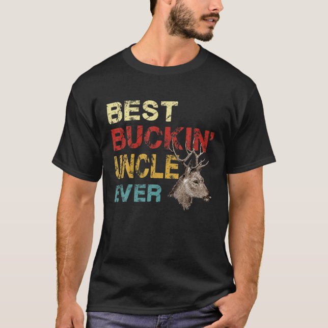 Mens Best Buckin Onkel je Hirsch Jagd Buck F T-Shirt (Vorderseite)