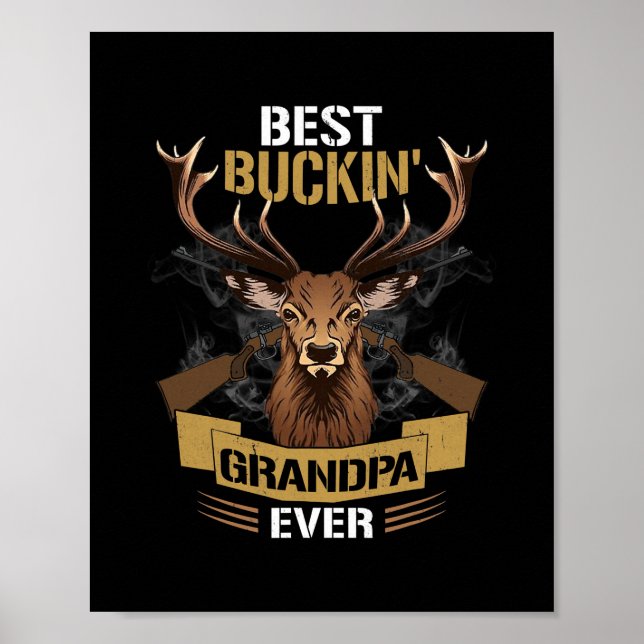 Mens Best Buckin Opa je Hirschjäger Poster (Vorne)