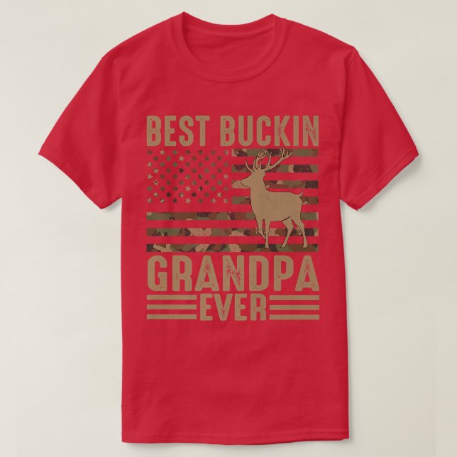 Mens Best Bucking Grandpa Ever Deer Moose Hogs Hun T-Shirt (Design vorne)
