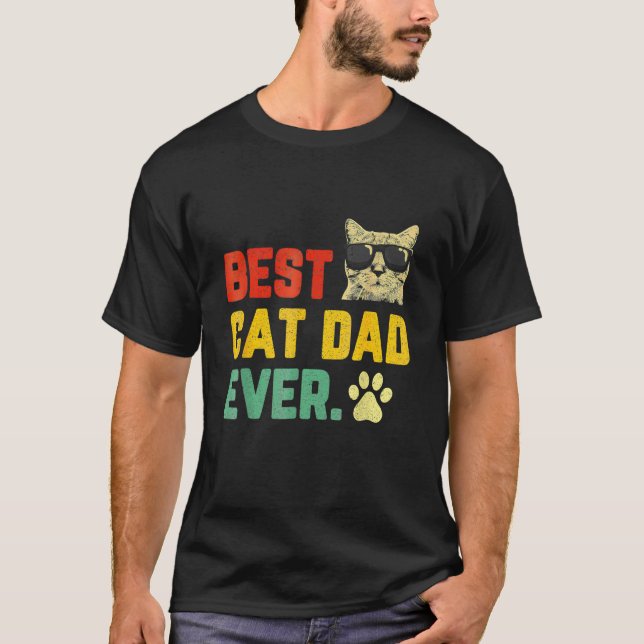 Mens   Best Cat Dad Ever  Men's Cat Dad   Cat Dad T-Shirt (Vorderseite)