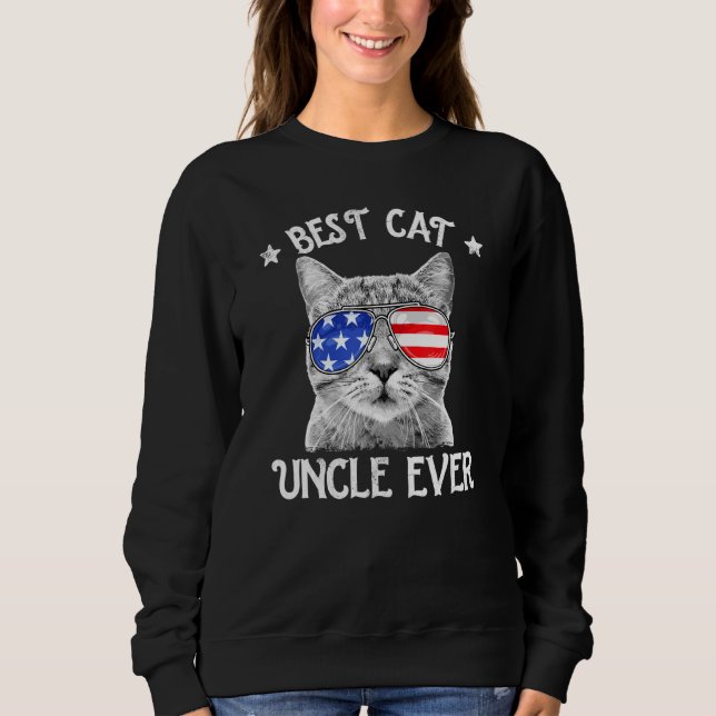 Mens Best Cat Uncle Ever American Flag Patriotic 4 Sweatshirt (Vorderseite)