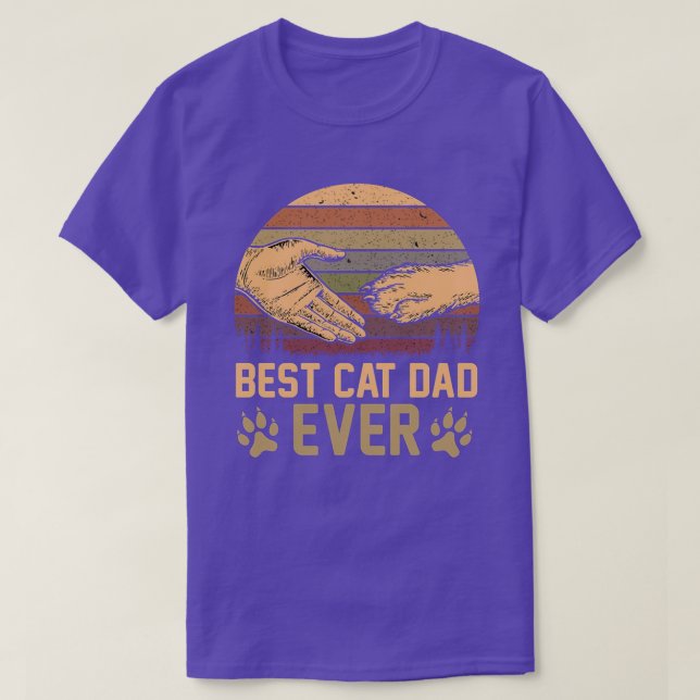 Mens Best Cat Vater Ever TShirt Funny Cat Daddy Fa (Design vorne)