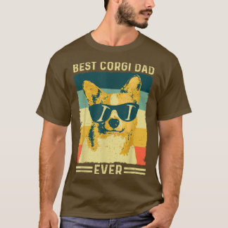 Mens Best Corgi Vater je Vintag Retro Geschenkdesi T-Shirt