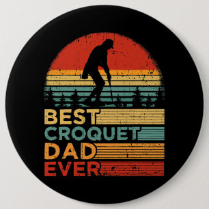 Mens Best Croquet Vater Ever Funny Vintag Croquet Button