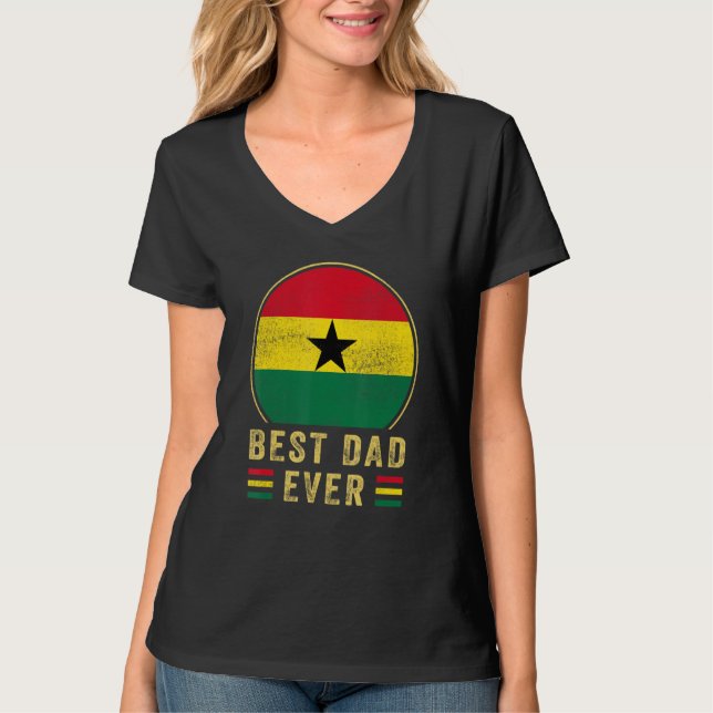 Mens Best Dad Ever Ghanaian Father Country Ghana F T-Shirt (Vorderseite)