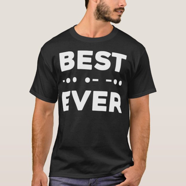 Mens Best Dad Ever Morse Code Shirt Fathers Day (Vorderseite)