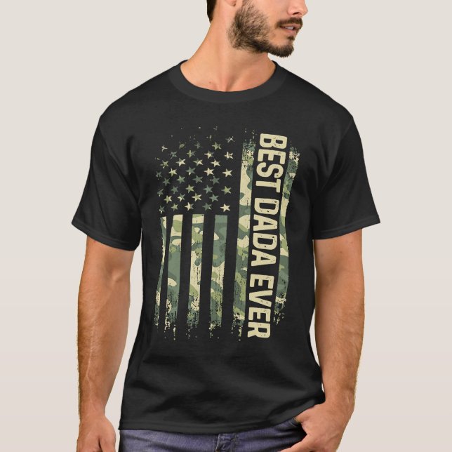 Mens Best Dada Ever Camo American Flag Father's Da T-Shirt (Vorderseite)
