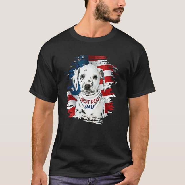 Mens Best Dalmatian Dad Ever American Flag Dog Fat T-Shirt (Vorderseite)