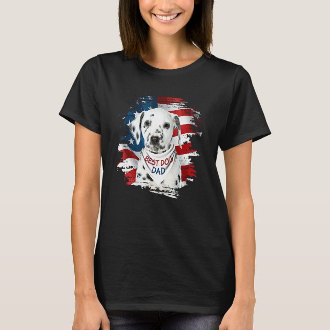 Mens Best Dalmatian Dad Ever American Flag Dog Fat T-Shirt (Vorderseite)
